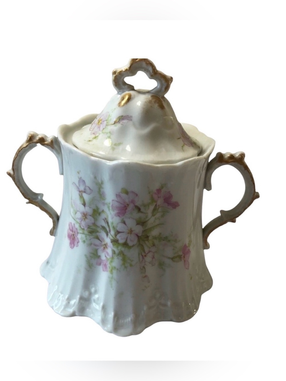 Vintage Antique Sterling China Co Sugar Bowl Dish Pink Floral, Collector China